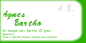 agnes bartho business card